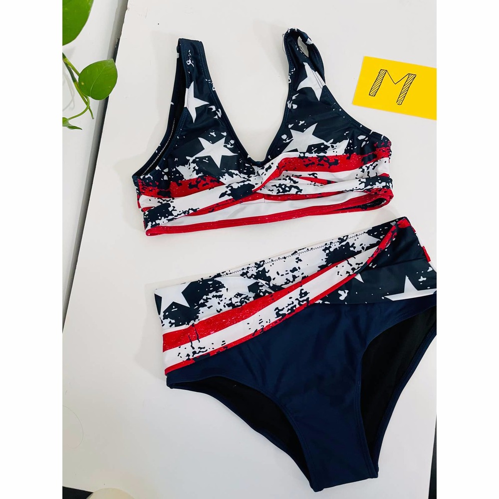 2 Pieces American Flag Swimsuit